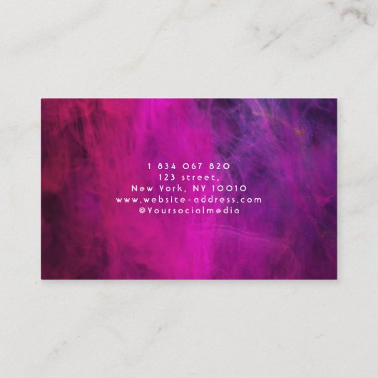 Roze Neon Lightbulb, elektricien Visitekaartje (Achterkant)