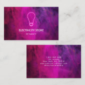 Roze Neon Lightbulb, elektricien Visitekaartje (Voorkant / Achterkant)