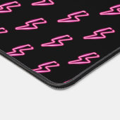 Roze Neon Lightning Bolt Patroon Bureaumat (Hoek)