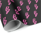 Roze Neon Lightning Bolt Patroon Cadeaupapier (Rol Hoek)