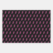Roze Neon Lightning Bolt Patroon Inpakpapier Vel (Voorkant 3)