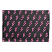 Roze Neon Lightning Bolt Patroon Kussensloop (Achterkant-Links)