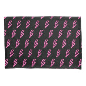 Roze Neon Lightning Bolt Patroon Kussensloop (Voorkant-Links)