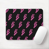 Roze Neon Lightning Bolt Patroon Muismat (Met muis)