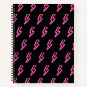 Roze Neon Lightning Bolt Patroon Notitieboek (Voorkant)