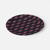 Roze Neon Lightning Bolt Patroon Papieren Bordje (Gekanteld)