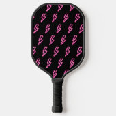 Roze Neon Lightning Bolt Patroon Pickleball Paddle (Achterkant)