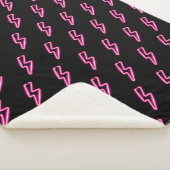 Roze Neon Lightning Bolt Patroon Sherpa Deken (3/4)