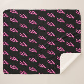 Roze Neon Lightning Bolt Patroon Sherpa Deken (Voorkant (horizontaal))