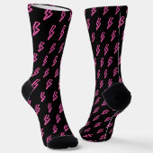 Roze Neon Lightning Bolt Patroon Sokken (Gebogen)