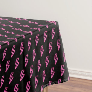 Roze Neon Lightning Bolt Patroon Tafelkleed