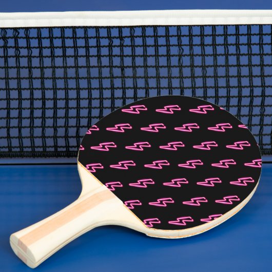 Roze Neon Lightning Bolt Patroon Tafeltennisbatje (Insitu)