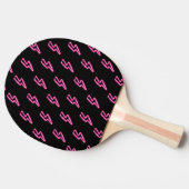 Roze Neon Lightning Bolt Patroon Tafeltennisbatje (Zijkant)