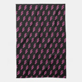 Roze Neon Lightning Bolt Patroon Theedoek (Verticaal)