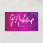 Roze Neon Make-up Artiest Visitekaartje (Voorkant)