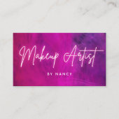 Roze Neon Make-up Artiest Visitekaartje (Voorkant)