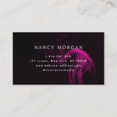 Roze neon make-up script typografie visitekaartje (Achterkant)
