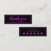 Roze Neon Modern Trendy Hair Nails Salon Loyalty Mini Visitekaartje (Voorkant / Achterkant)