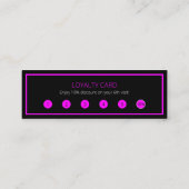 Roze Neon Modern Trendy Hair Nails Salon Loyalty Mini Visitekaartje (Achterkant)