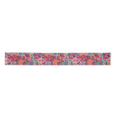 Roze neon Paisley-patroon Satijnen Lint (Voorkant)