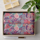 Roze neon Paisley-patroon Tissuepapier (Geschenk)