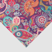 Roze neon Paisley-patroon Tissuepapier (Detail)