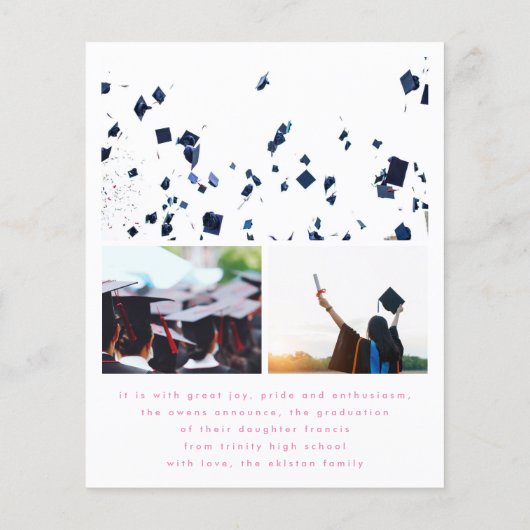 Roze Neon Photo High School Cheap Afstuderen (Achterkant)