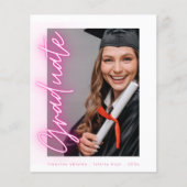Roze Neon Photo High School Cheap Afstuderen (Voorkant)