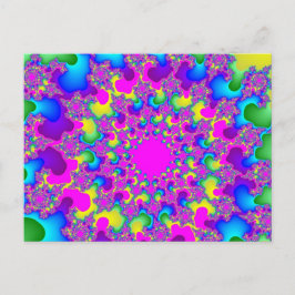 Roze Neon Regenboog Oog Briefkaart