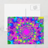 Roze neon regenboogoog briefkaart (Voorkant / Achterkant)