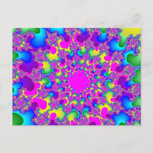 Roze neon regenboogoog briefkaart (Voorkant)