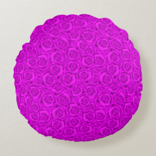 Roze neon rond kussen