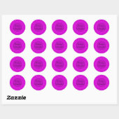 Roze neon ronde sticker (Vel)