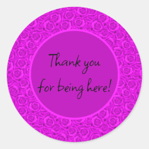 Roze neon ronde sticker