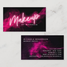 Roze Neon & Rook Make-up Artiest Visitekaartje