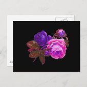  Roze Neon Rozen - Cadeaus Briefkaart (Voorkant / Achterkant)