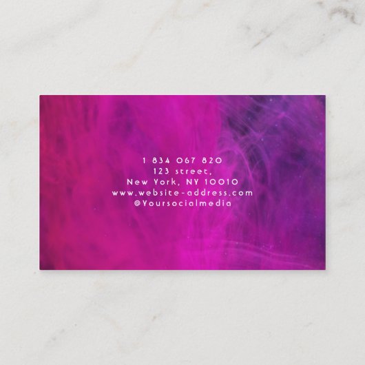 Roze neon schoonmaak service patroon visitekaartje (Achterkant)