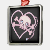 Roze Neon Skull Metalen Ornament (Links)