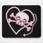 Roze Neon Skull Muismat (Voorkant)