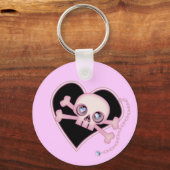 Roze Neon Skull Sleutelhanger (Voorkant)