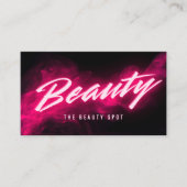 Roze Neon & Smoke Wimper Tech QR Code & Sociale Me Visitekaartje (Voorkant)