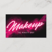 Roze Neon & Smoke Wimper Tech QR Code & Sociale Me Visitekaartje (Voorkant)