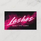 Roze Neon & Smoke Wimper Tech QR Code & Sociale Me Visitekaartje (Voorkant)