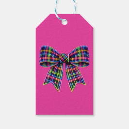 Roze Neon Strik Das Schotse Ribbon Cute Cadeaulabel