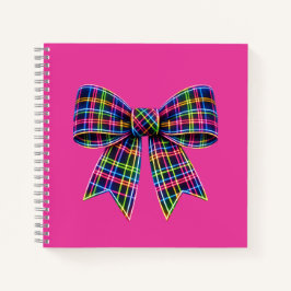 Roze Neon Strik Das Schotse Ribbon Cute Notitieboek