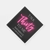 Roze Neon Talk 30 Aan Mij 30ste Verjaardagsfeestje Servet (Hoek)