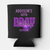 Roze Neon Verjaardag Blikjeskoeler (Achterkant)