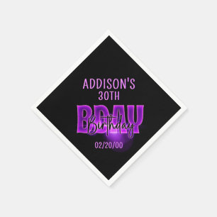 Roze Neon Verjaardag Servet