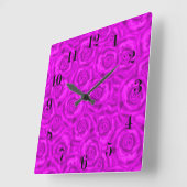 Roze neon vierkante klok (Hoek)