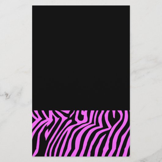 Roze neonkleurige zebrapatroon flyer (Achterkant)